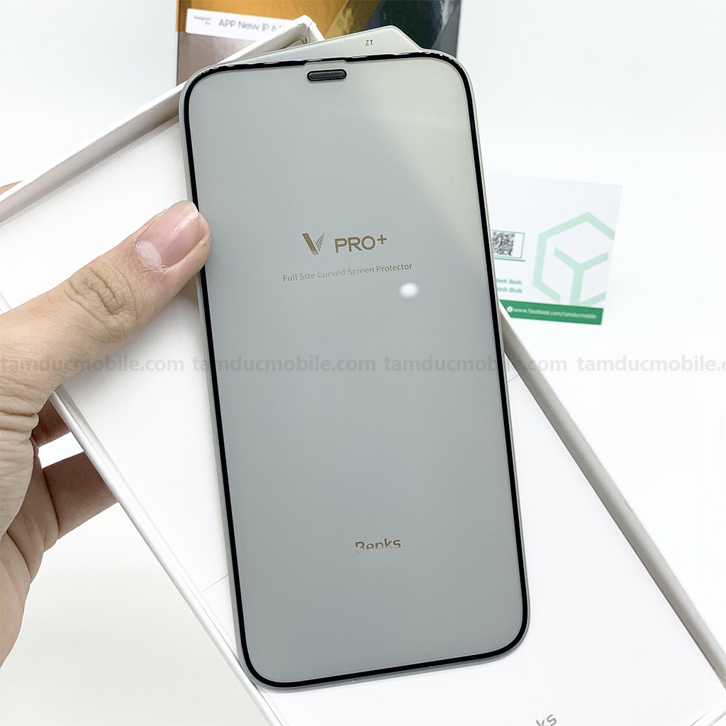 Kính Cường Lực iPhone Chính Hãng Benks Có Màng Loa Chống Bụi Chống Bám Vân Tay