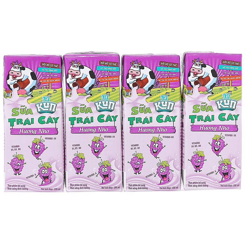 SỮA KUN NHO 110ML VỈ 4 HỘP