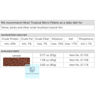 Thức ăn cá Hikari Tropical Micro Pellets