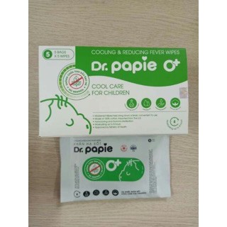 Khăn Lau Hạ Sốt Dr.Papie Cho Bé, Hạ Nhiệt Giảm Sốt Ngắn Ngừa Co Giật Hộp 25 Tờ - Riobaby
