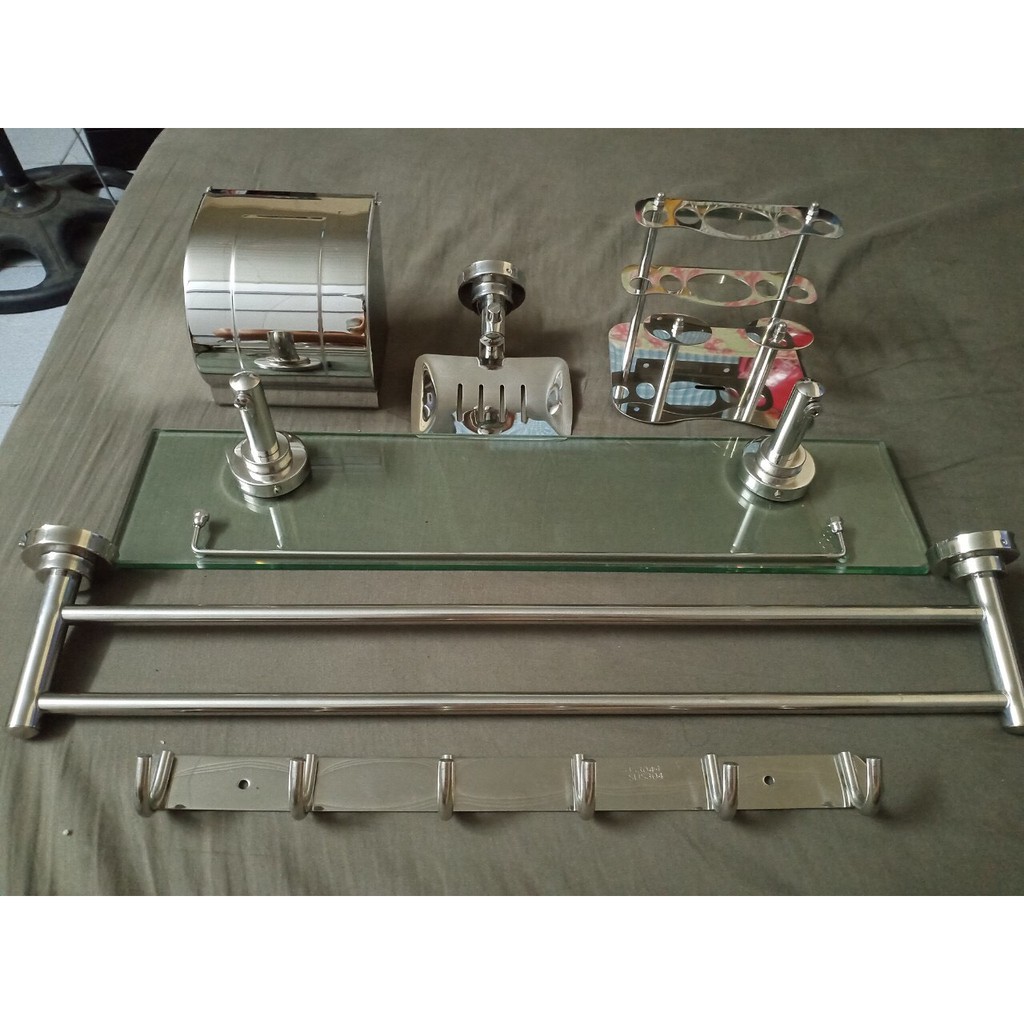 COMBO 6 MÓN PHỤ KIỆN NHÀ TẮM INOX 304- VALLENCIA