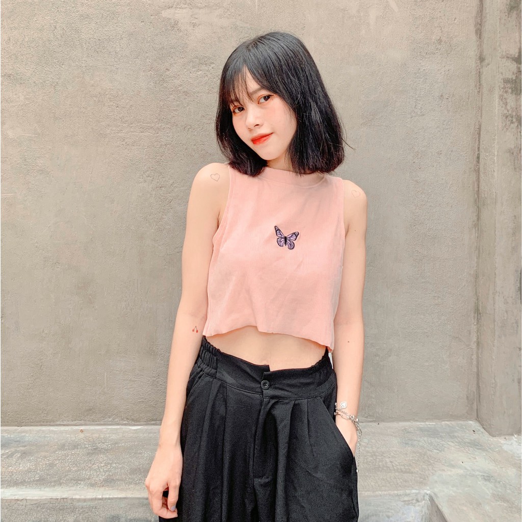 Áo Croptop BƯỚM Ulzzang (ẢNH THẬT)