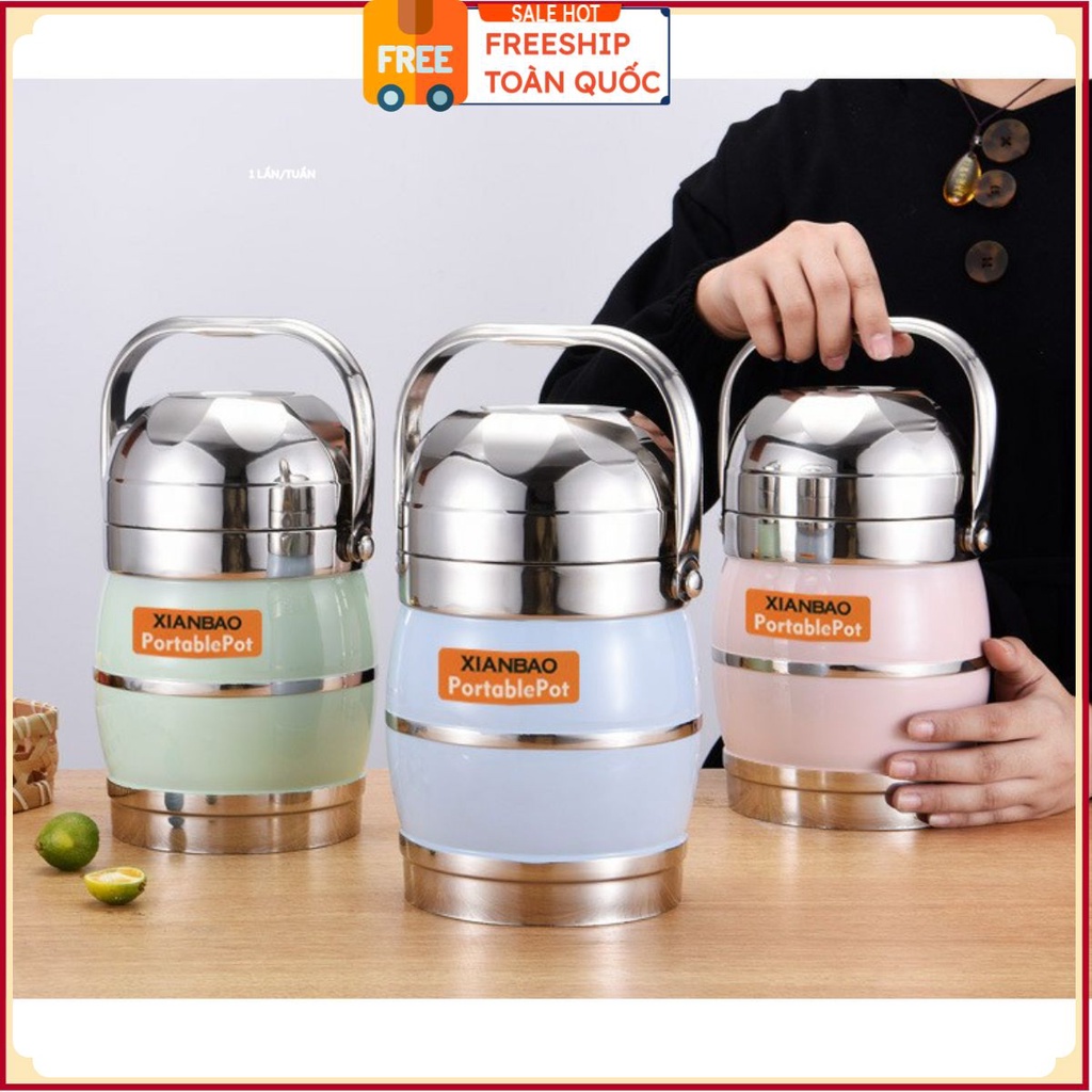 Cặp lồng inox 304 xianbao loại1,6L