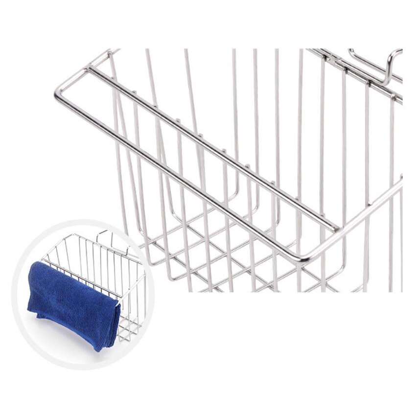 Kệ rổ inox 304 treo thành bồn rửa chén / Rổ inox treo bồn rửa chén