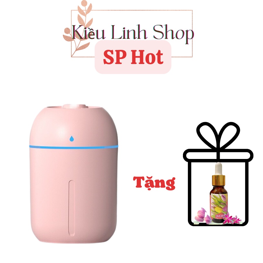 Máy Xông Tinh Dâu 330ml Mini Kèm Tinh Dầu Khuếch Tán Thơm Phòng Và Diệt Khuẩn