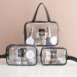 Túi đựng mỹ phẩm du lịch thời trang - Bộ 3 túi trong suốt đựng đồ đa năng No.100325