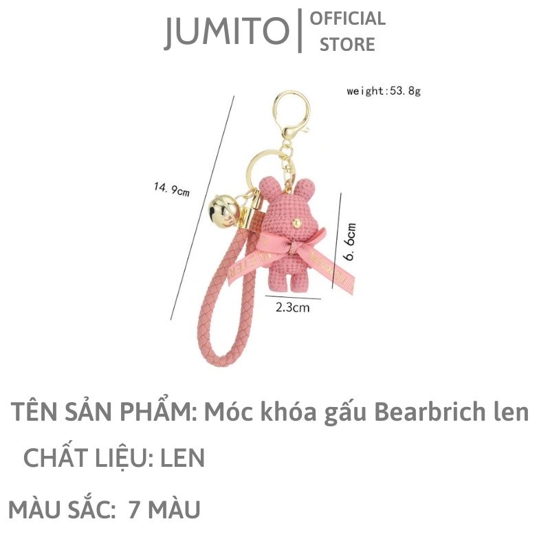 Móc khóa gấu Bear.brich len màu thời thượng móc treo túi xách JUMITO 125