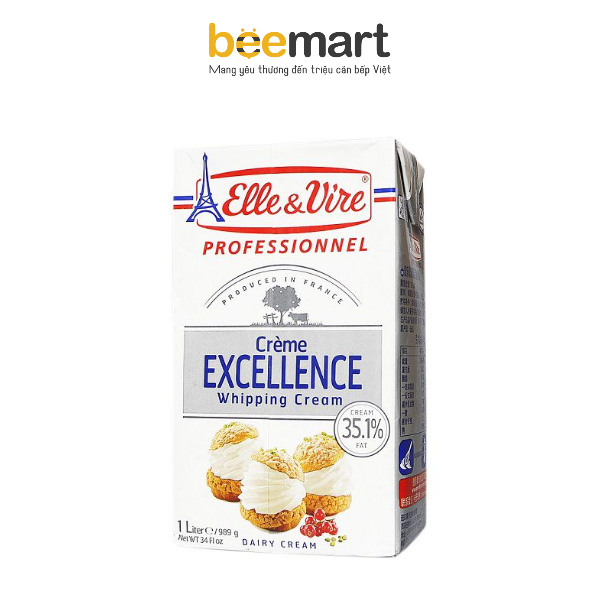 Whipping cream Elle &amp; Vire 1L (Kem sữa béo)