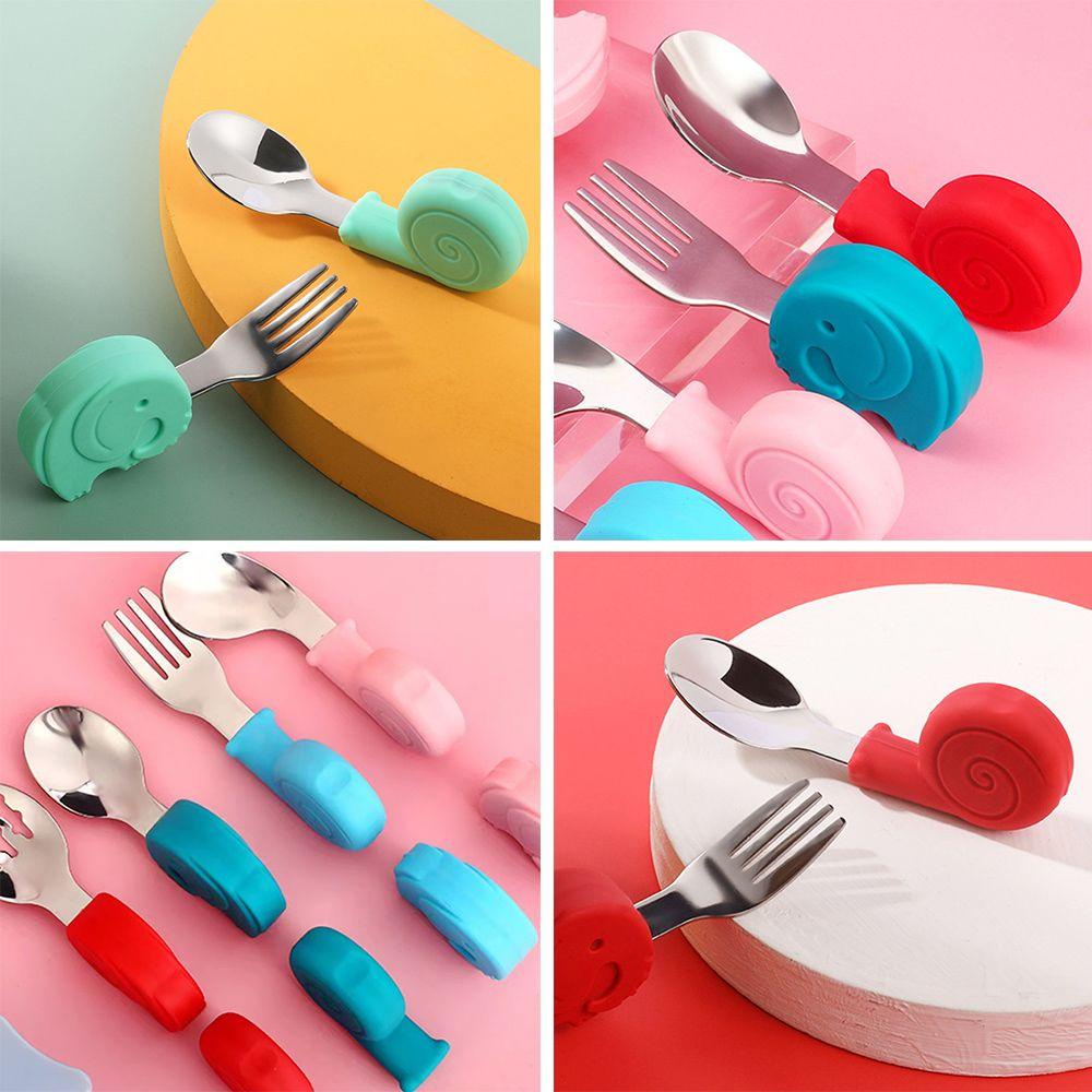 Bộ Muỗng Nĩa Silicone 1 Món Cho Bé Tập Ăn