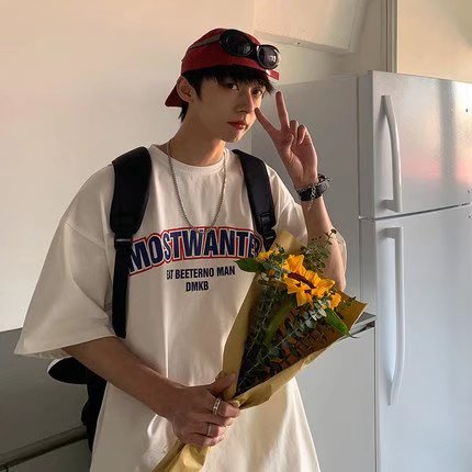 Áo Thun Tay Ngắn Dáng Rộng In Chữ Thời Trang Mùa Hè Cho Nam Size M-5XL