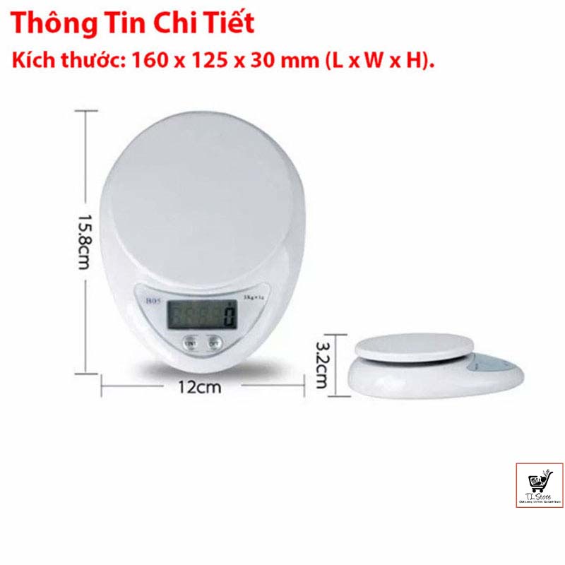 Cân Tiểu Ly 5 Kg Electronic Kitchen Scale – cân thực phẩm gia vị nhà bếp tiện dụng (Cân Tiểu Ly)