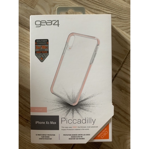 (thanh lí NEW quà game ) Ốp lưng chống sốc GEAR4 D3O Piccadilly cho iPhone XSMax ROSE GOLD
