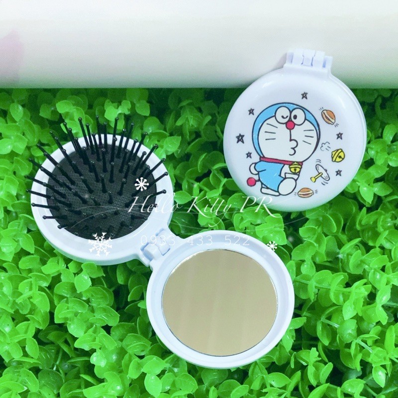 Gương lược massage mini bỏ túi Hello Kitty - Doremon