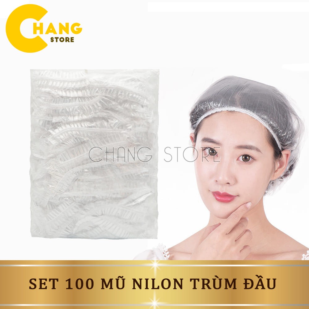 Sét 100 Mũ Nilon Bao Trùm Tóc Khi Tắm, Hoặc Ủ Tóc Tiện Lợi