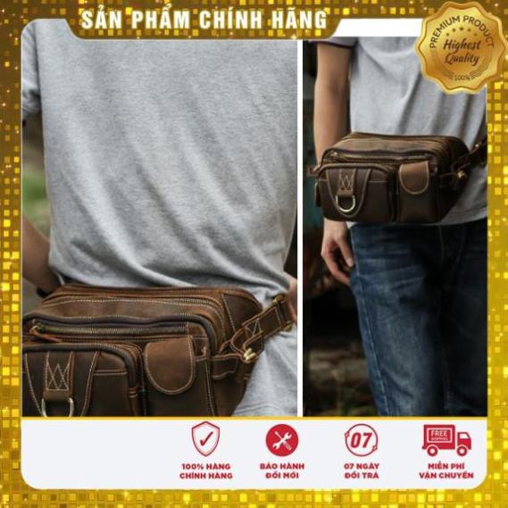 [BẢO HÀNH DA 1 NĂM] Túi Bao Tử MG009 Da Sáp Nhập Khẩu