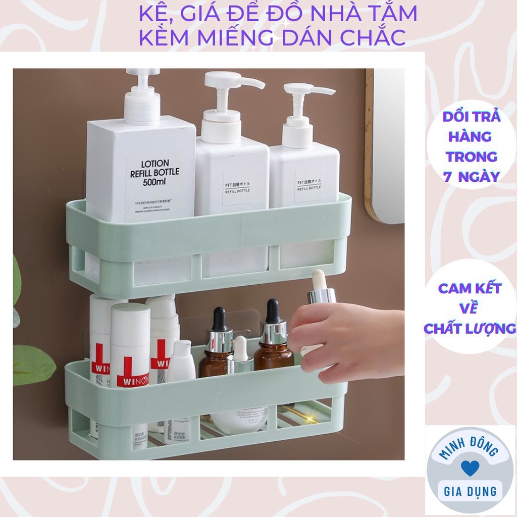 KỆ ĐỰNG GIA VỊ DÁN TƯỜNG ĐỂ ĐỒ HÌNH CHỮ NHẬT, Khay Nhựa Hình Chữ Nhật Để Đồ Nhà Bếp Nhà Tắm Đa Năng