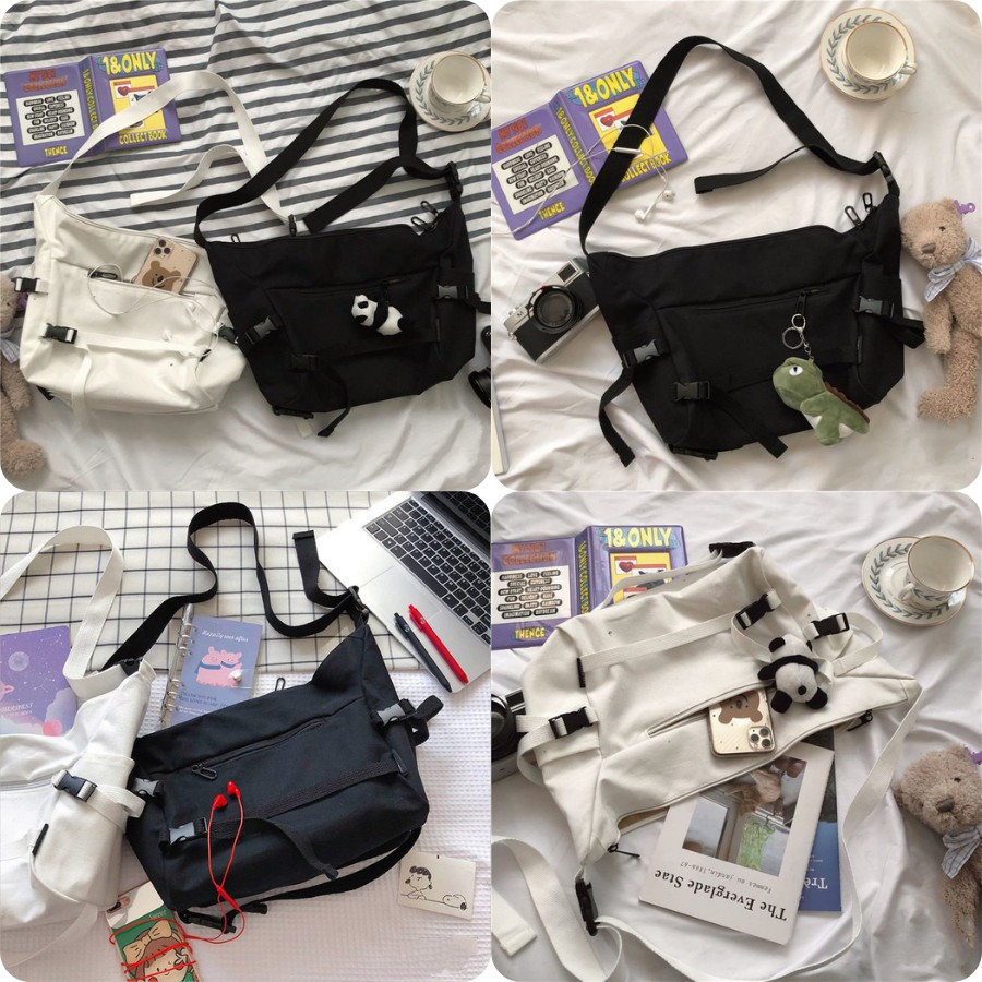 Túi tote vải canvas đeo chéo đeo vai ulzzang hàn quốc xinh xắn