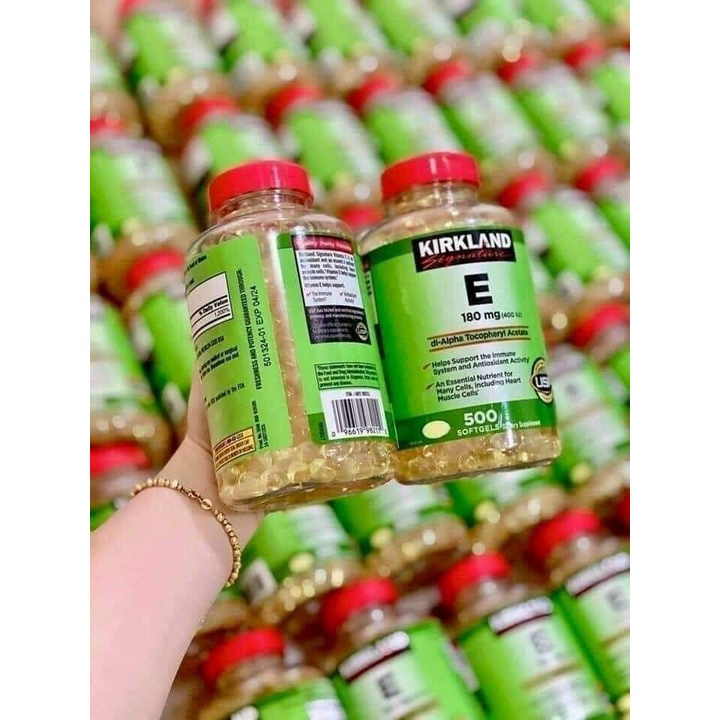 Vitamin E Kirkland 500v Mỹ  400IU đẹp da, chống lão hoá