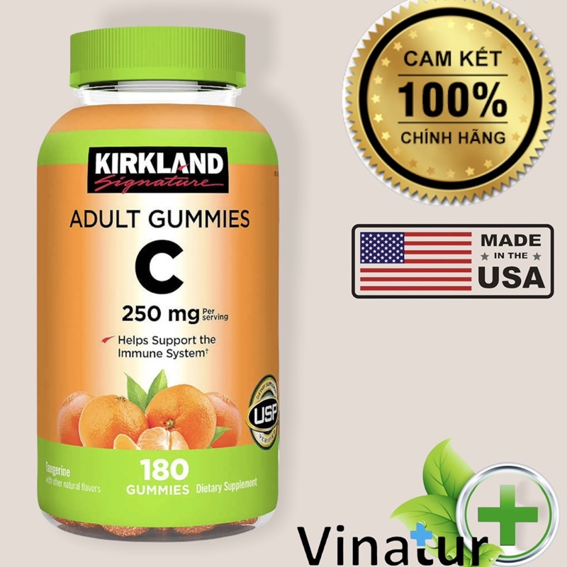 Kẹo dẻo Vitamin C Kirkland 250mg|Kirkland Adult Gummies C 180 viên của Mỹ