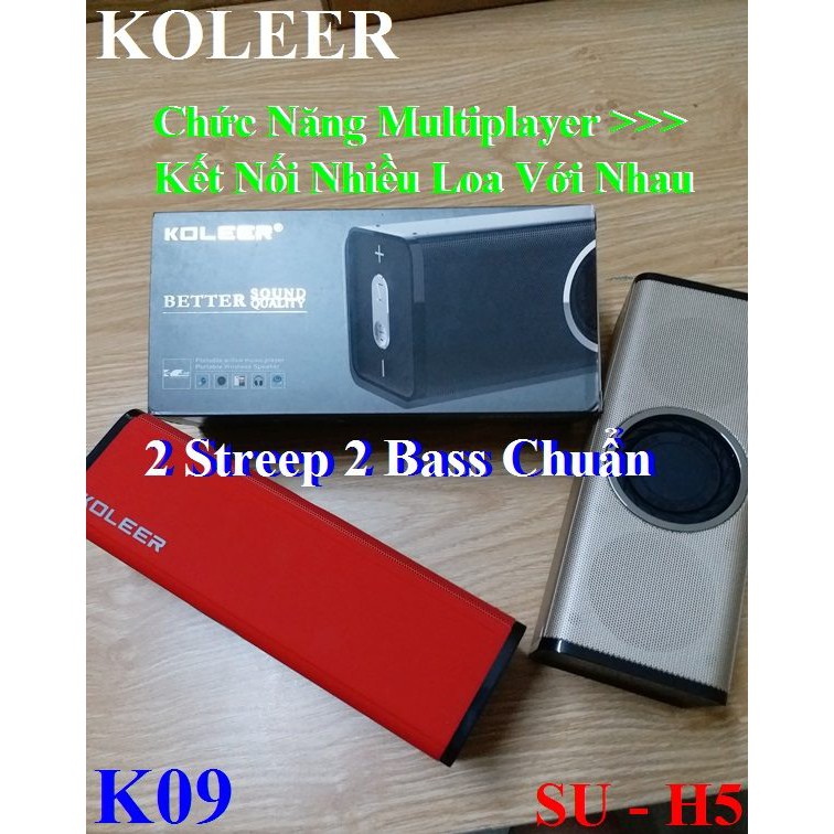 [GIẢM LỚN] Loa Bluetooth Koleer Su-H5 Âm Thanh Cực Hay Hàng Xịn, Siêu Trầm Công Suất Lớn, Hỗ Trợ Bluetooth USB Thẻ Nhớ