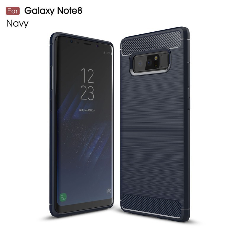 Topewon  Ốp điện thoại dẻo thiết kế sợi cacbon sang trọng dành cho Samsung Galaxy Note 8
