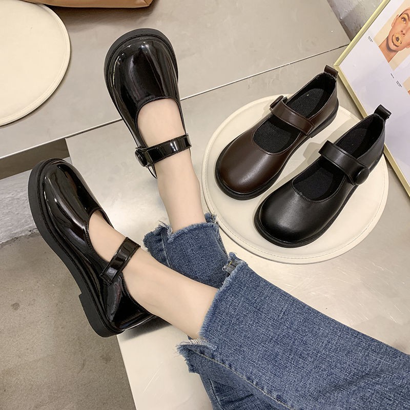 🔥Hot sale！Mary Jane Nhật Bản jk giày da nhỏ nữ sinh viên chuyến bay retro phong cách Anh phần mỏng ' ,