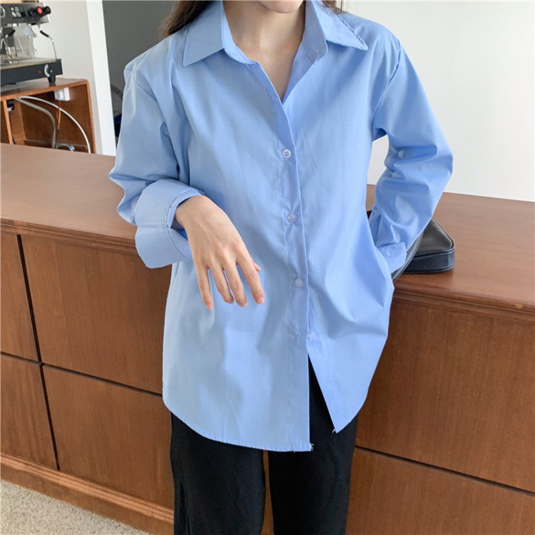 Áo sơ mi nam nữ form rộng dài tay unisex vải lụa thái chống bai xù chống nhăn nhàu thương hiệu Gman