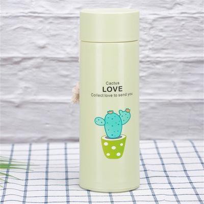 Bình nước in hình xương rồng nhiều màu 350ml BNP13 bình nước cute bình nước dễ thương