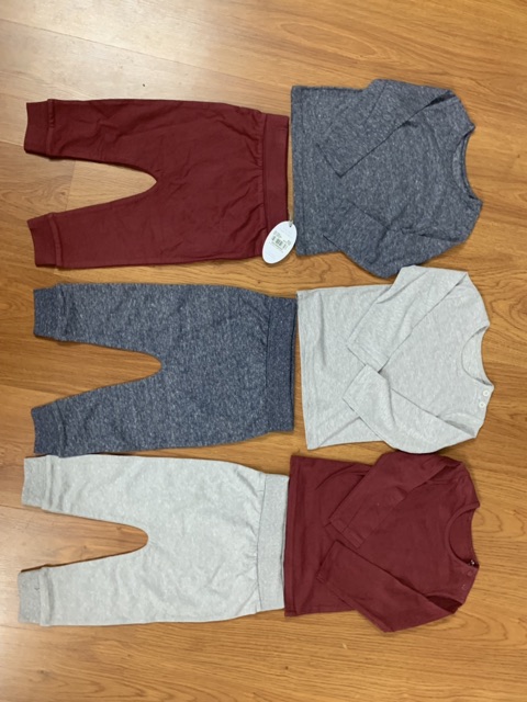 Set quần/áo cotton bé trai Tuclothing size 3-6,6-9,9-12,12-18,18-24