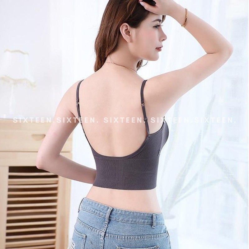 Áo Hai Dây, Áo Crop Có Mút Đệm Ngực Co Giãn SIXTEEN. | BigBuy360 - bigbuy360.vn