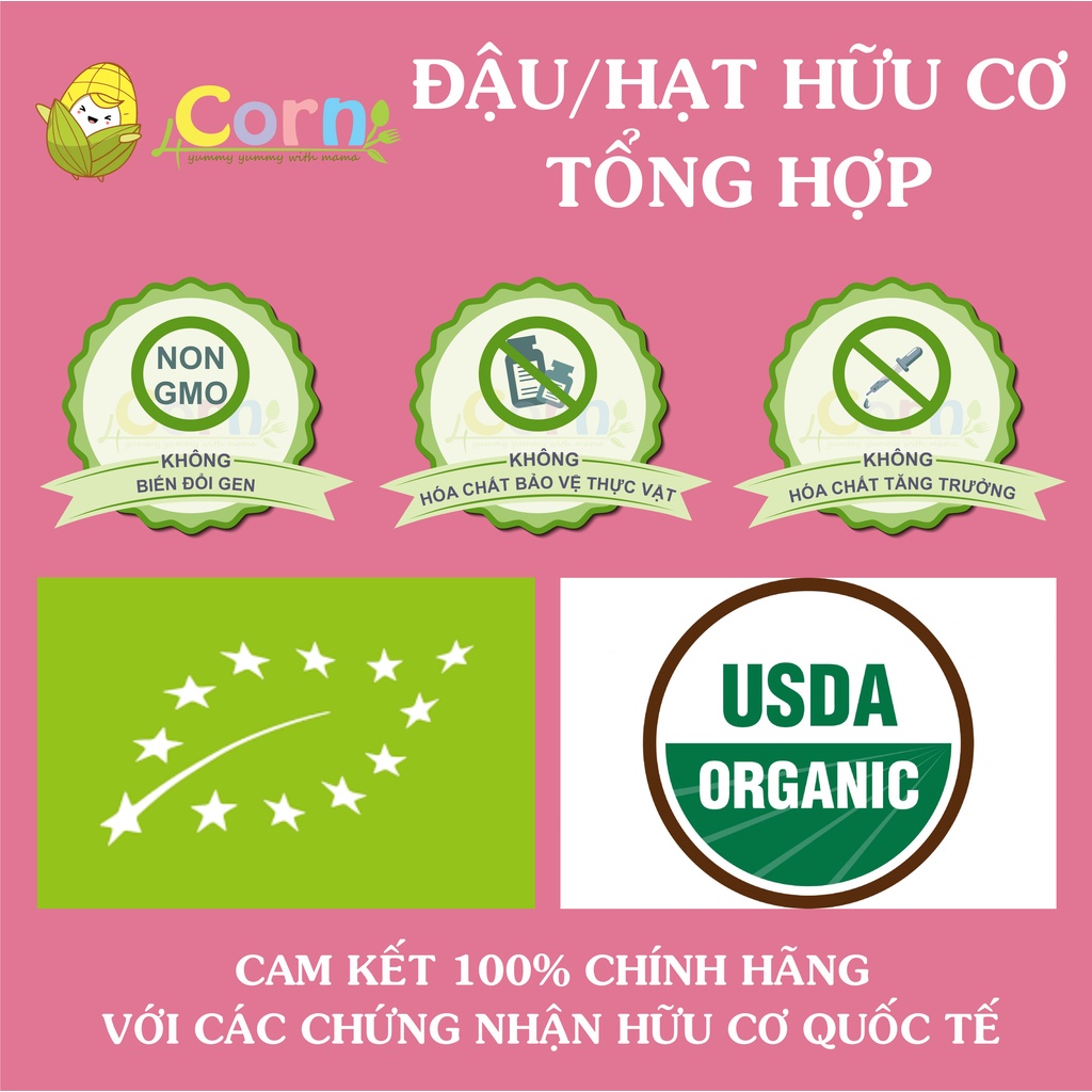 Các loại đậu hạt hữu cơ cho bé ăn dặm (hũ, túi 50-250g)