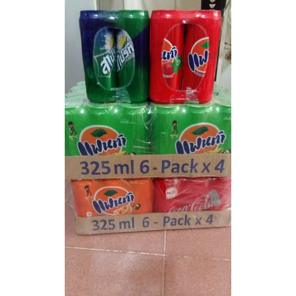 Lốc 6 Lon nước Ngọt Fanta, Coca Nhập Khẩu Thái Lan