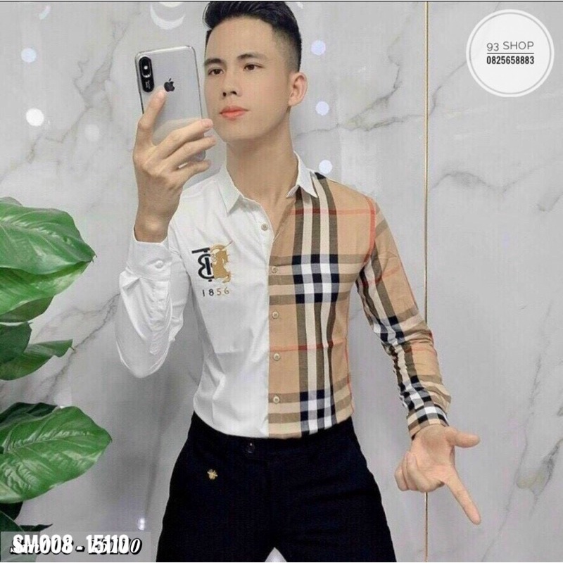 Sơ mi nam bbr, sơ mi lụa nam chống nhăn, from chuẩn