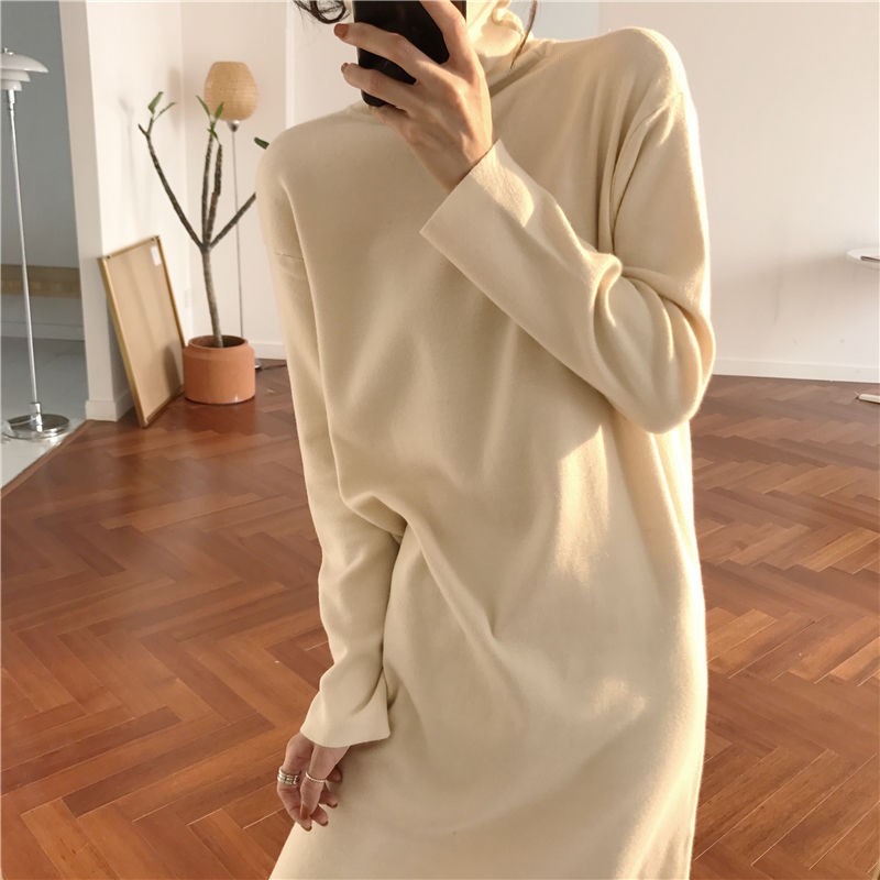 Đầm Nhung Dài Cổ Cao Thời Trang Thoải Mái Xinh Xắn Cho Nữ | BigBuy360 - bigbuy360.vn