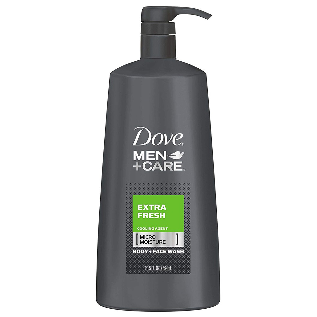 Gel tắm & rửa mặt 2 trong 1 cho nam Dove Men+Care Body and Face Wash Extra Fresh 694ml (Mỹ)