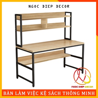 [SALE] Bàn làm việc đa năng kèm kệ sách, chất liệu bằng gỗ MDF đẹp chất lượng cao, hàng lắp ráp dễ dàng vận chuyển
