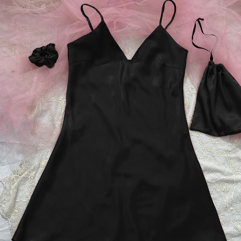 Bộ Đồ Ngủ 3 Món Bằng Lụa Mát Thời Trang Quyến Rũ Cho Nữ