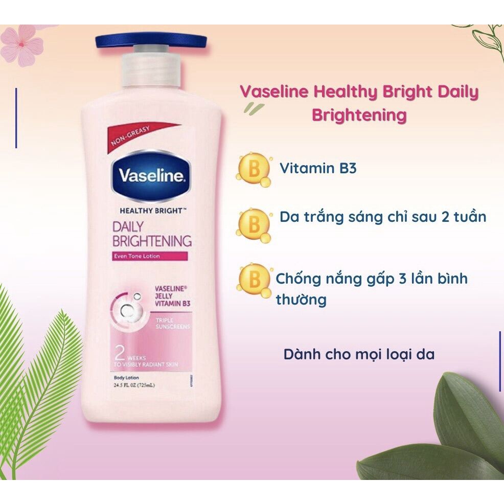 Sữa Dưỡng Thể Sáng Da Vaseline Healthy Bright Daily Brightening Body Lotion 725ml Mỹ