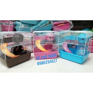 Lồng hamster 1 tầng nhà nấm size 23cm x 17cm x 25cm.