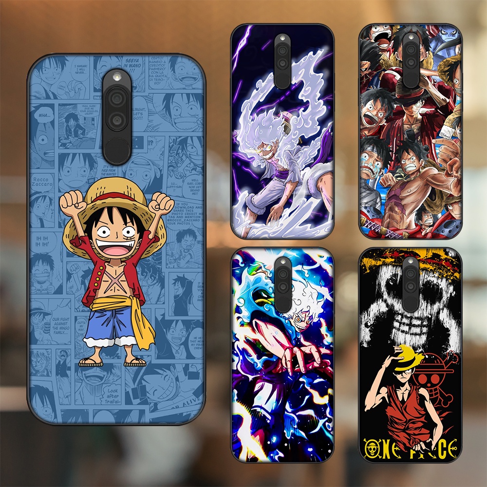 Ốp lưng Xiaomi Redmi 8 viền đen in hình Luffy One Piece