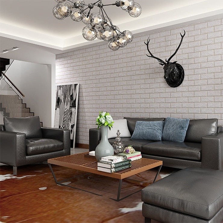 Hàng mới về Giấy dán tường họa tiết gạch 3D độc đáo trang trí nhà cửa