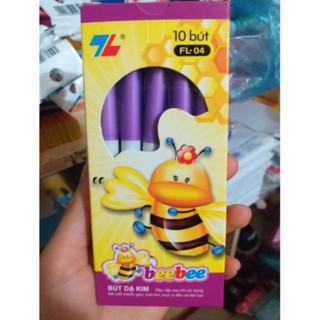 Hộp 10 bút dạ kim beebee tím