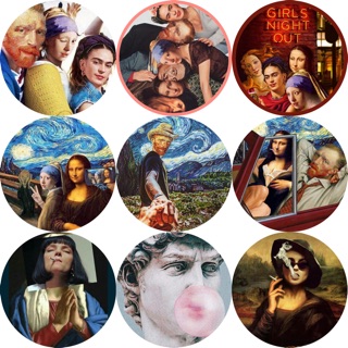 Giá đỡ điện thoại Popsocket aesthetic famous painting characters nghệ thuật tranh ảnh