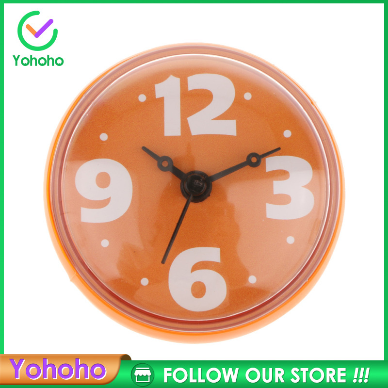 [Yohoho]Shower Clock Water Resistant Bathroom Kitchen Cook Clock Wall Mounted Red