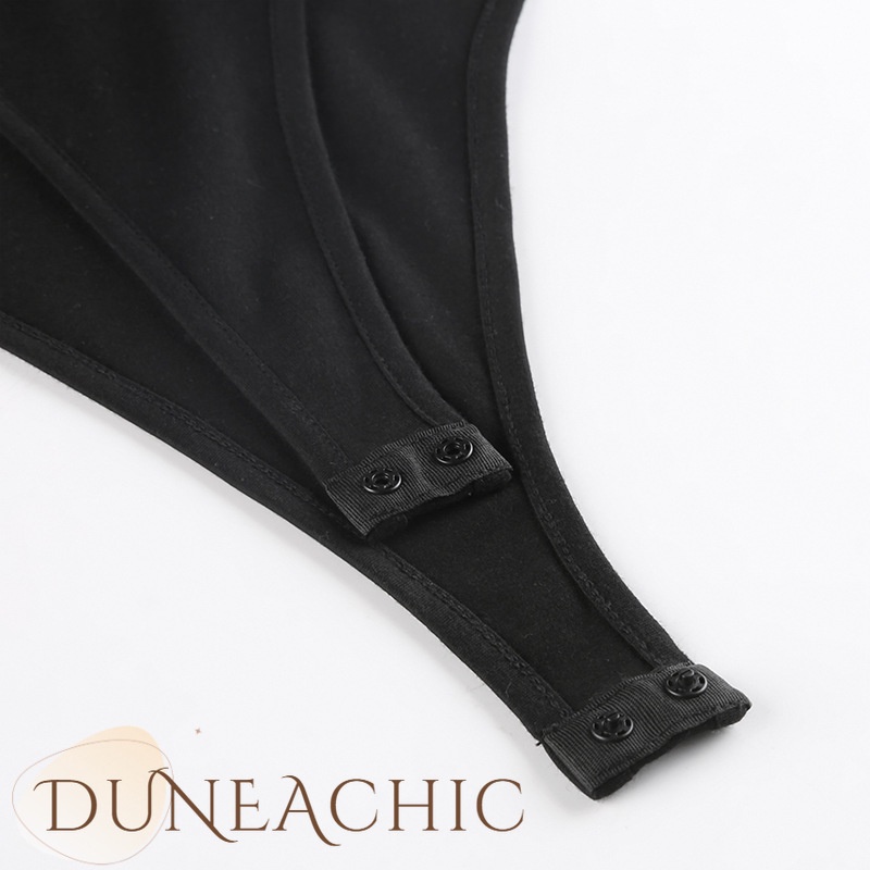 DUNEA Áo liền quần cổ chữ U hở lưng màu trơn quyến rũ cho nữ | BigBuy360 - bigbuy360.vn
