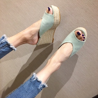 Giày cao gót 9cm da lộn hở ngón màu trơn thời trang cho nữ