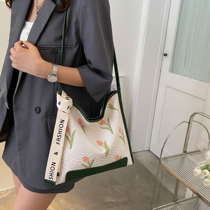 Youyo Túi Tote Đeo Vai Sáng Tạo Với Túi Xách Hoa Tulip Dễ Phối Đồ Cho Bạn Gái