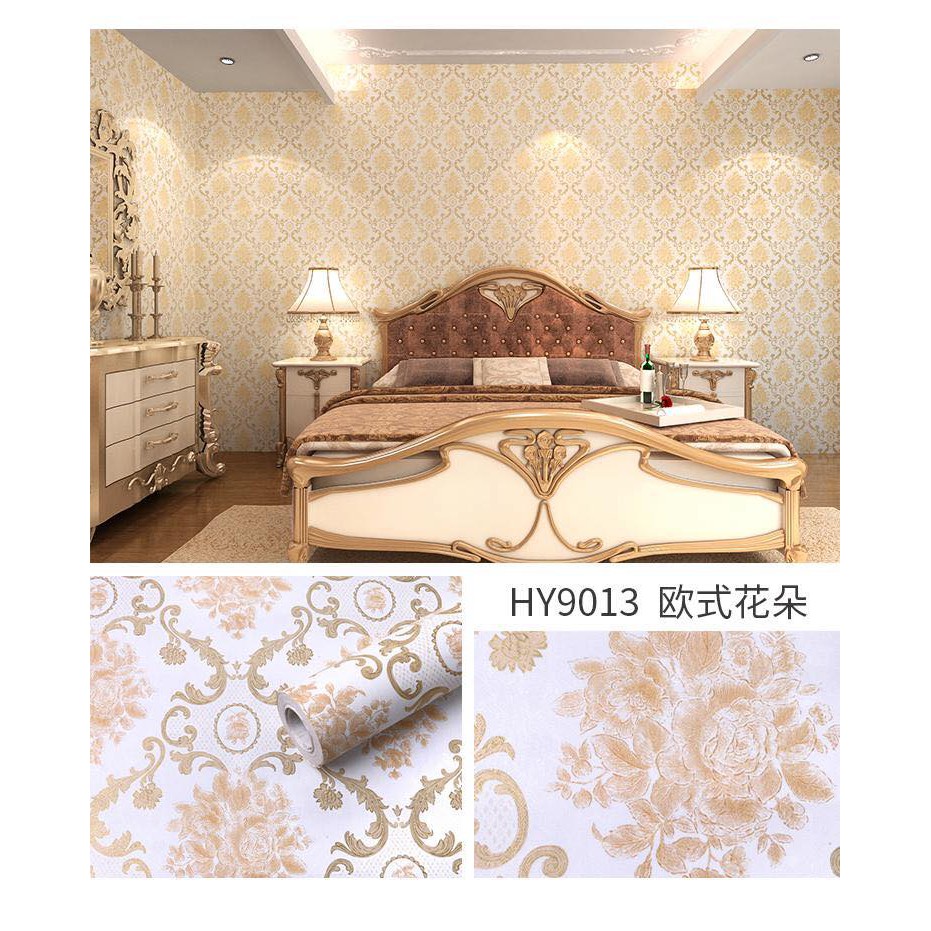 Cuộn 10m giấy dán tường Hoa văn Đức vàng