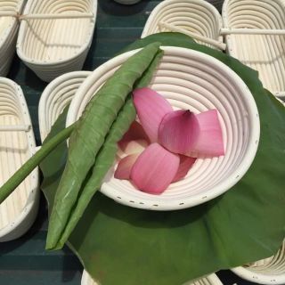 Rổ mây ủ bột lót vải mộc tự nhiên