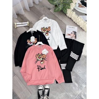 Sét bộ nỉ báo pink 3 màu trắng đen hồng
